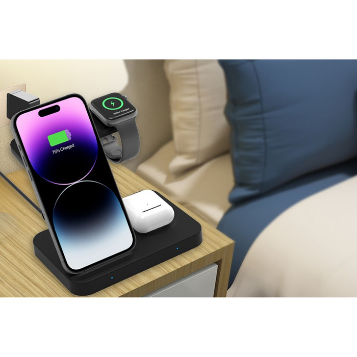 Ładowarka Indukcyjna Tech-Protect A11 3 In1 Wireless Charger Black