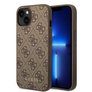 Etui Guess GUHCP15MG4GFBR iPhone 15 Plus 6.7" brązowy/brown hard case 4G Metal Gold Logo Case