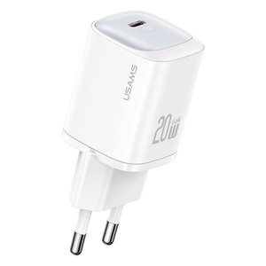 USAMS Ład. siec. CC248 20W GaN USB-C Fast Charging HC Series biały/white CC248TC02