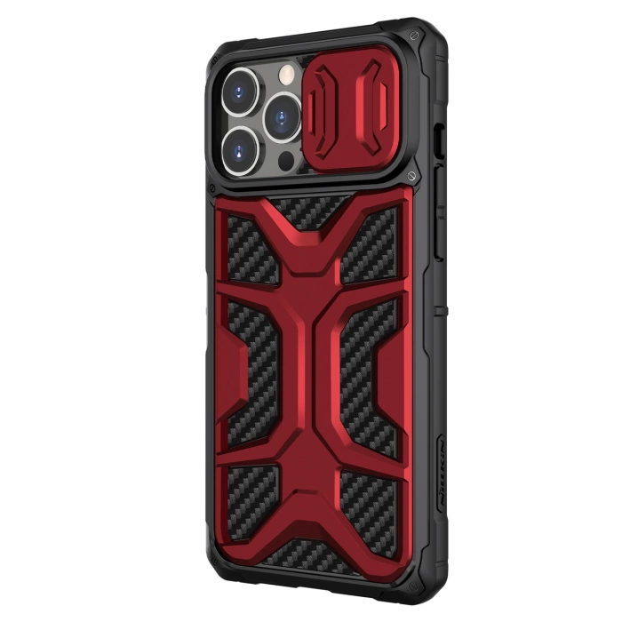 Nillkin Adventurer Case etui do iPhone 13 Pro Max pancerny pokrowiec z osłoną na aparat czerwony