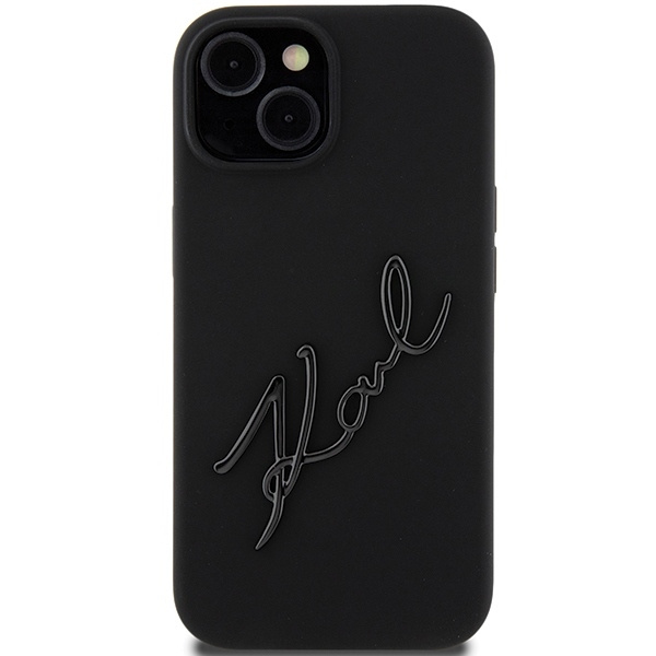 Etui Karl Lagerfeld KLHCP15SSKSBMCK iPhone 15 6.1" czarny/black hardcase Silicone Karl Script Case