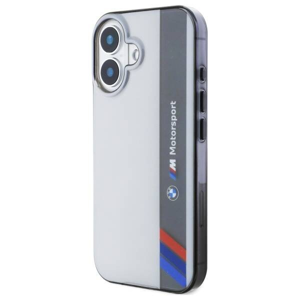 Etui BMW iPhone 16 Plus 6.7" szary/grey hardcase Motosport IML Vertical Stripe