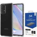 Spigen A53 5G Liquid Crystal ETUI Przezroczyste Clear + Szkło 3MK Flexible Glass Lite