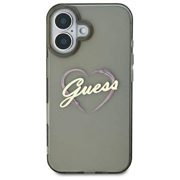 Etui Guess iPhone 16 6.1" czarny/black hardcase IML Heart