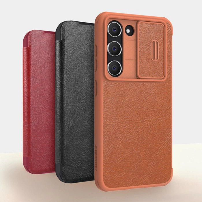 Nillkin Qin Leather Pro Case etui Samsung Galaxy S23+ pokrowiec z klapką osłona na aparat czarne