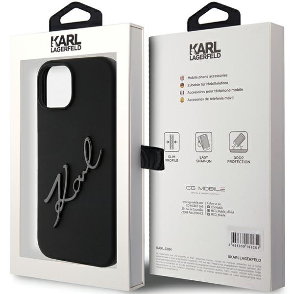 Etui Karl Lagerfeld KLHCP15SSKSBMCK iPhone 15 6.1" czarny/black hardcase Silicone Karl Script Case