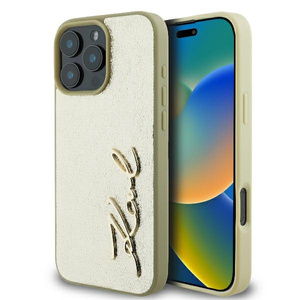 Etui Karl Lagerfeld iPhone 16 Pro 6.3" złoty/gold hardcase Metal Signature