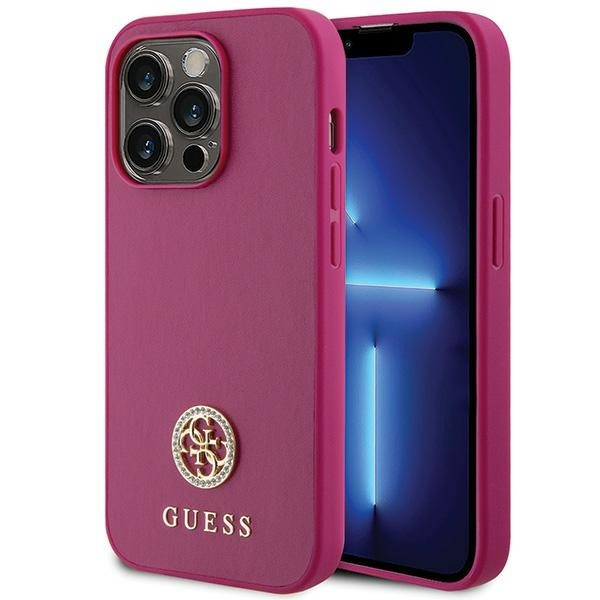 Etui Guess GUHCP15XPS4DGPP iPhone 15 Pro Max 6.7" różowy/pink hardcase Strass Metal Logo