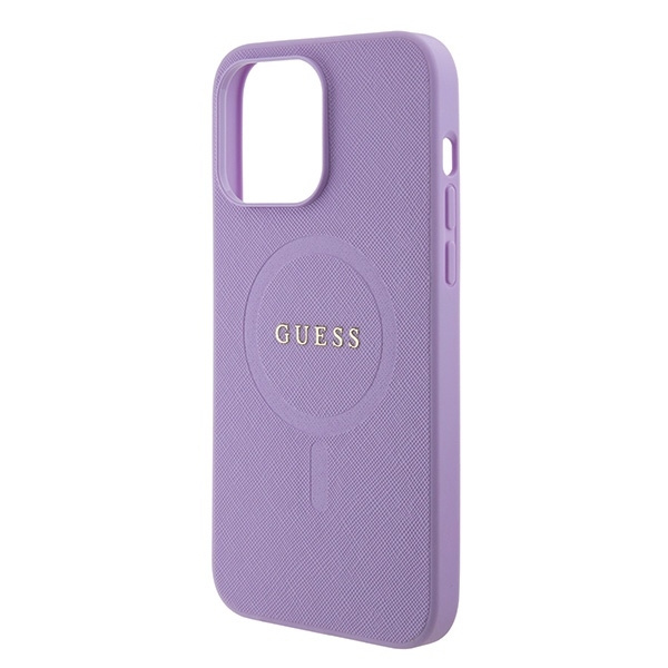 Etui Guess GUHMP15LPSAHMCU iPhone 15 Pro 6.1" fioletowy/purple hardcase Saffiano MagSafe Case