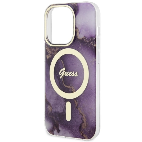 Etui Guess GUHMP14LHTMRSU iPhone 14 Pro 6.1" purpurowy/purple hardcase Golden Marble MagSafe Case