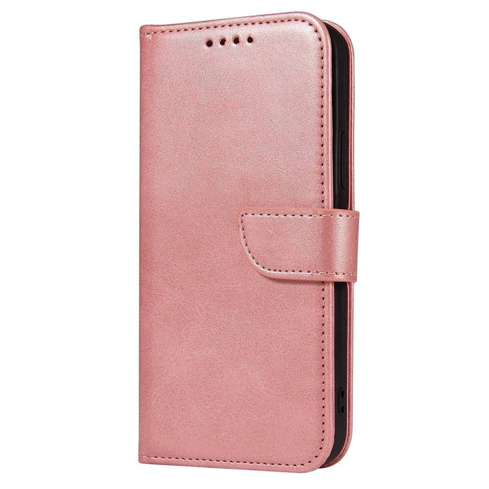 Magnet Case elegancki futerał etui pokrowiec z klapką i funkcją podstawki iPhone 12 Pro Max różowy