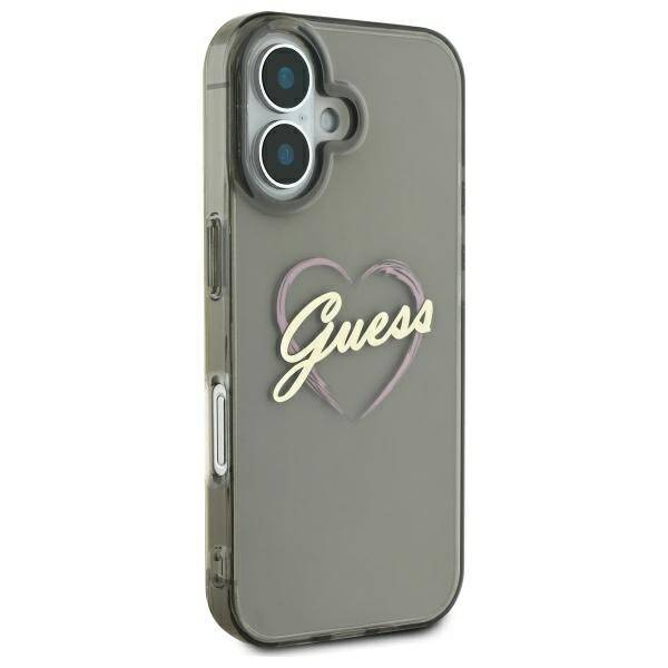 Etui Guess iPhone 16 6.1" czarny/black hardcase IML Heart