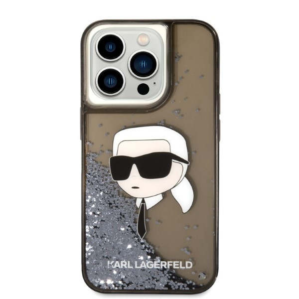 Etui KARL LAGERFELD Apple iPhone 14 Pro Glitter NFT Karl Head Czarny Hardcase