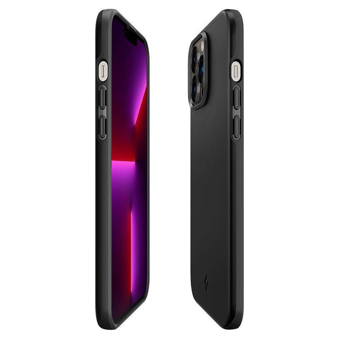 Etui Spigen iPhone 13 Pro Max Thin Fit Black Case + Szkło Hartowane Spigen Full Cover