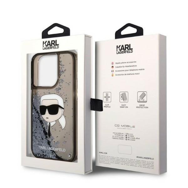 Etui KARL LAGERFELD Apple iPhone 14 Pro Glitter NFT Karl Head Czarny Hardcase