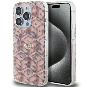 Etui Guess GUHMP15XHGCUSTGP iPhone 15 Pro Max 6.7" różowy/pink hardcase IML GCube MagSafe Case