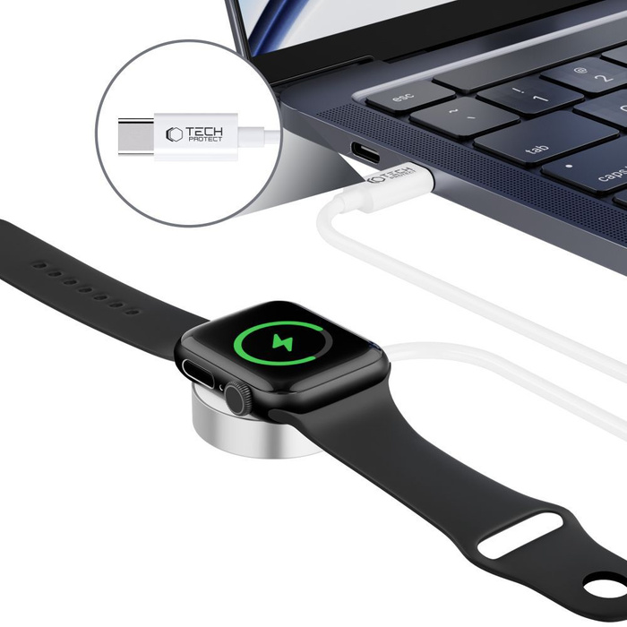 Kabel Typ Usb-c Tech-protect Ultraboost Magnetic Charging 120cm Apple Watch Biały