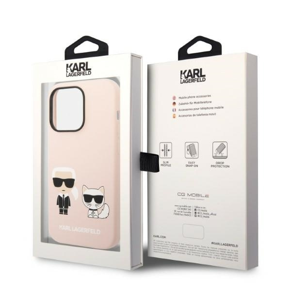 Etui KARL LAGERFELD Apple iPhone 14 Pro Silicone Karl & Choupette Magsafe Jasnoróżowy Hardcase