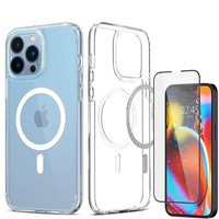 Etui Spigen iPhone 13 Pro Ultra Hybrid Mag Magsafe Bezbarwny Case + Szkło Hartowane Full Cover Spigen