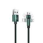 Kabel Pleciony USAMS USB MicroUSB U60 Obrotowy 2A 1m Zielony