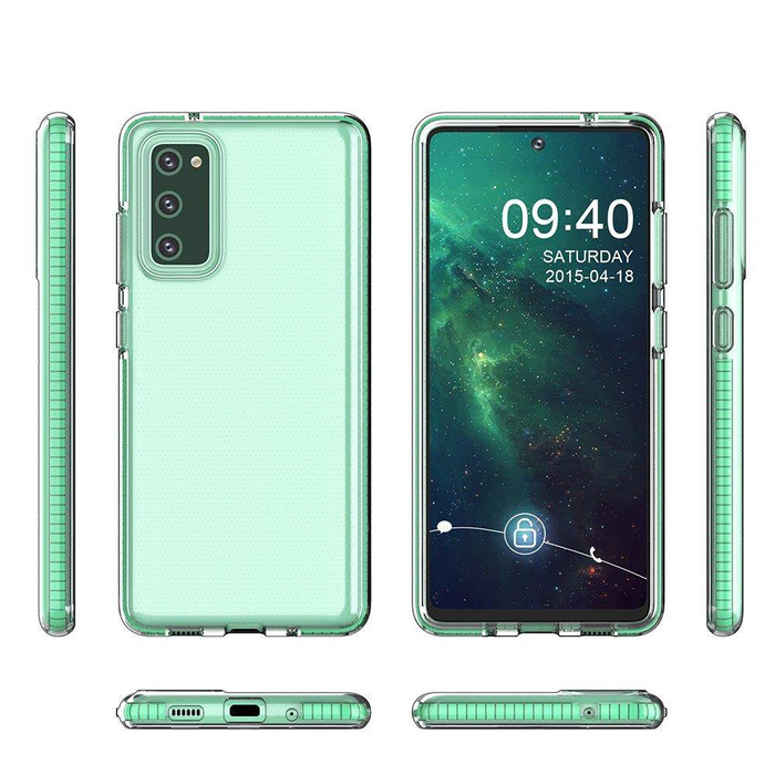 Spring Case pokrowiec żelowe etui z kolorową ramką do Samsung Galaxy S21 Ultra 5G niebieski