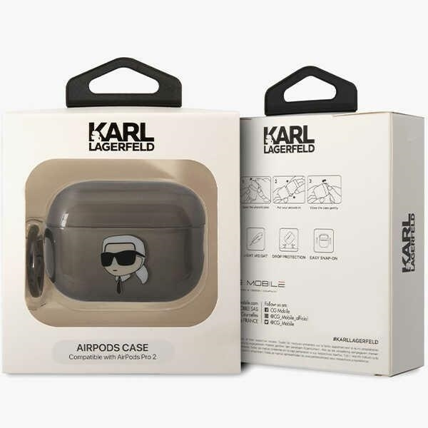 Etui Karl Lagerfeld KKLAP2HNIKTCK Airpods Pro 2 cover czarny/black Ikonik Karl Lagerfeld Case