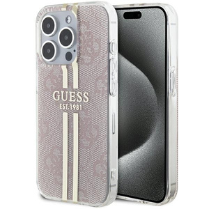 Etui Guess GUHCP14XH4PSEGP iPhone 14 Pro Max 6.7" różowy/pink hardcase IML 4G Gold Stripe Case