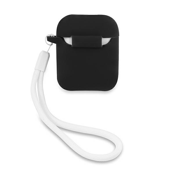 Etui GUESS Apple AirPods Cover Silicone Vintage Czarny Biały Case