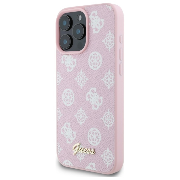 Etui Guess iPhone 16 Pro Max różowy/pink HC MagSafe PU Peony Script