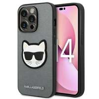 Etui KARL LAGERFELD Apple iPhone 14 Pro Max Saffiano Choupette Head Patch Srebrny Hardcase