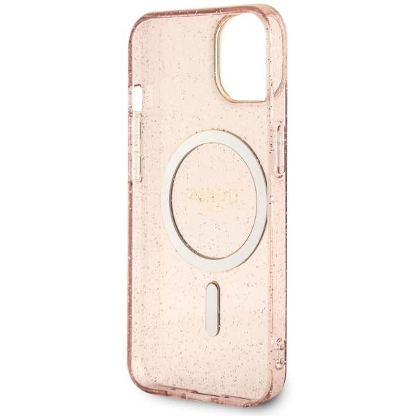 Etui Guess GUHMP14MHCMCGP iPhone 14 Plus 6.7" różowy/pink hardcase Glitter Gold MagSafe Case