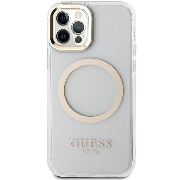 Etui Guess GUHMP12MHTRMD iPhone 12/12 Pro 6.1" złoty/gold hardcase Metal Outline Magsafe Case