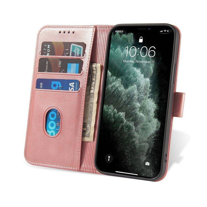 Magnet Case elegancki futerał etui pokrowiec z klapką i funkcją podstawki Xiaomi Redmi Note 11 Pro+ 5G (China) / 11 Pro 5G (China) / Mi11i HyperCharge / Poco X4 NFC 5G różowy