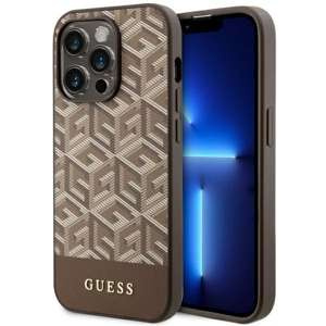 Etui Guess GUHMP14LHGCFSEW iPhone 14 Pro 6.1" brązowy/brown hard case GCube Stripes MagSafe Case