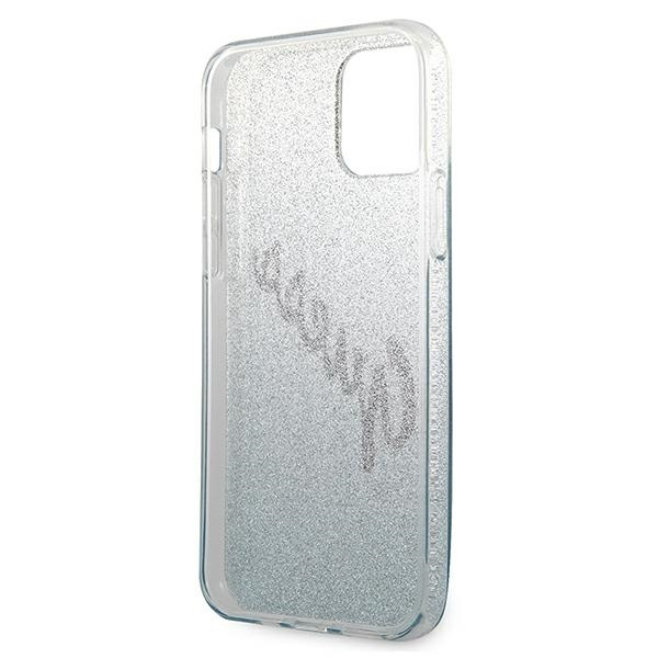 Etui GUESS Apple iPhone 12 Mini Glitter Gradient Script Niebieski Hardcase