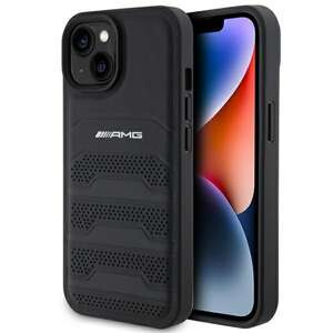 Etui AMG AMHCP15MGSEBK iPhone 15 Plus 6,7" czarny/black hardcase Leather Debossed Lines