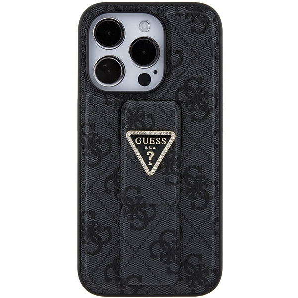 Etui Guess GUHCP15XPGS4TDK iPhone 15 Pro Max 6.7" czarny/black hardcase Grip Stand 4G Triangle Strass Case