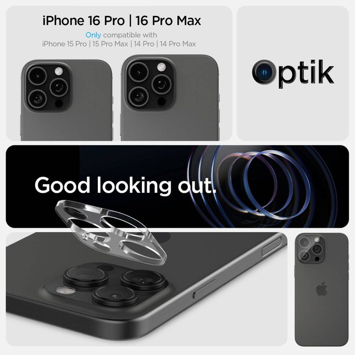 OSŁONA APARATU SPIGEN OPTIK.TR CAMERA PROTECTOR 2-PACK IPHONE 14 PRO / PRO MAX / 15 PRO / 15 PRO MAX / 16 PRO / 16 PRO MAX CRYSTAL CLEAR