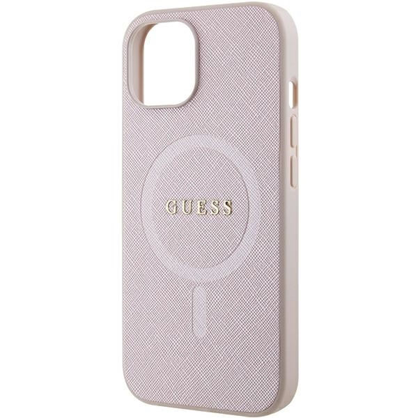 Etui Guess GUHMP15MPSAHMCP iPhone 15 Plus 6.7" różowy/pink hardcase Saffiano MagSafe