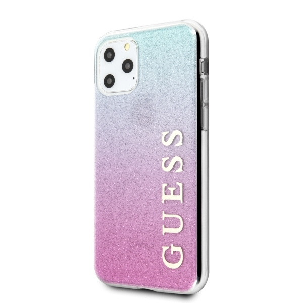 Etui GUESS Apple iPhone 11 Pro Max Glitter Gradient Różowy Niebieski Hardcase