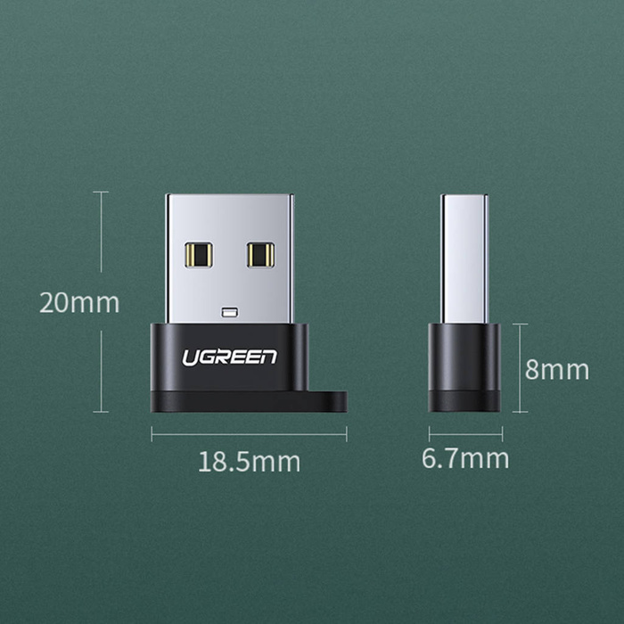 Adapter USB C (żeński) - USB (męski) Ugreen US280 - czarny