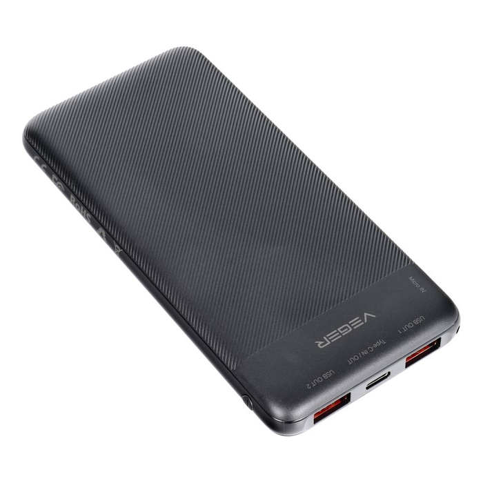 VEGER powerbank 10000 mAh PD QC3.0 2A 20W A11S (W1133S) czarny.