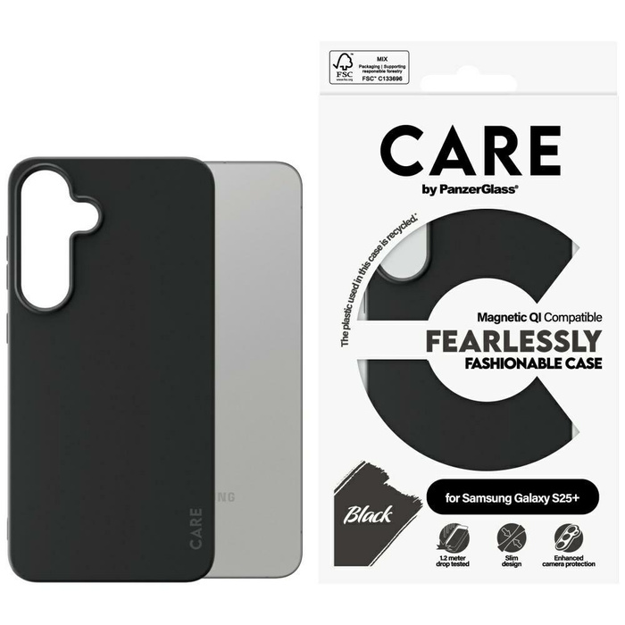 Etui CARE by PanzerGlass Fashion QI do    Samsung Galaxy S25+ czarny