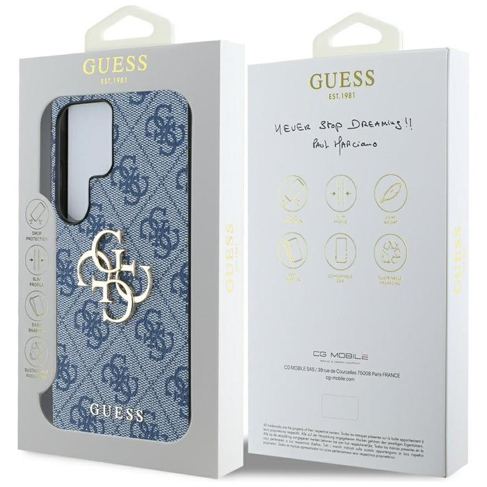 Etui Guess Big 4G Logo Classic Logo do    Samsung Galaxy S25 Ultra niebieski