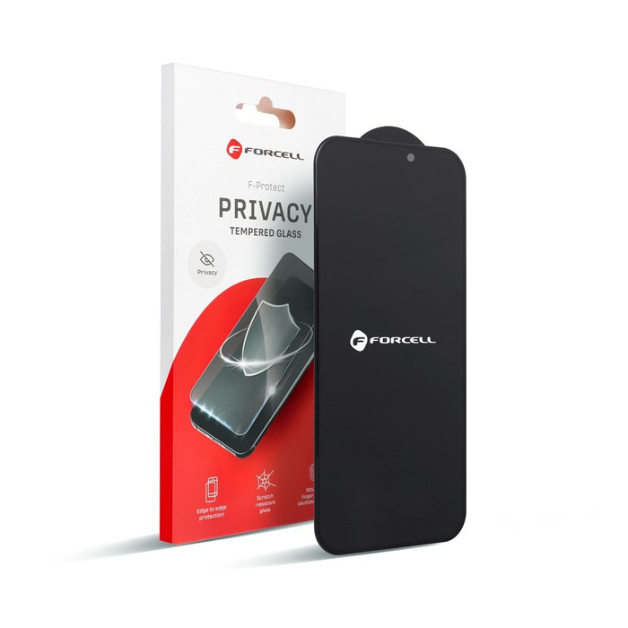 Szkło Hartowane Forcell Privacy Glass - do Iphone 13 Pro / 14 czarny