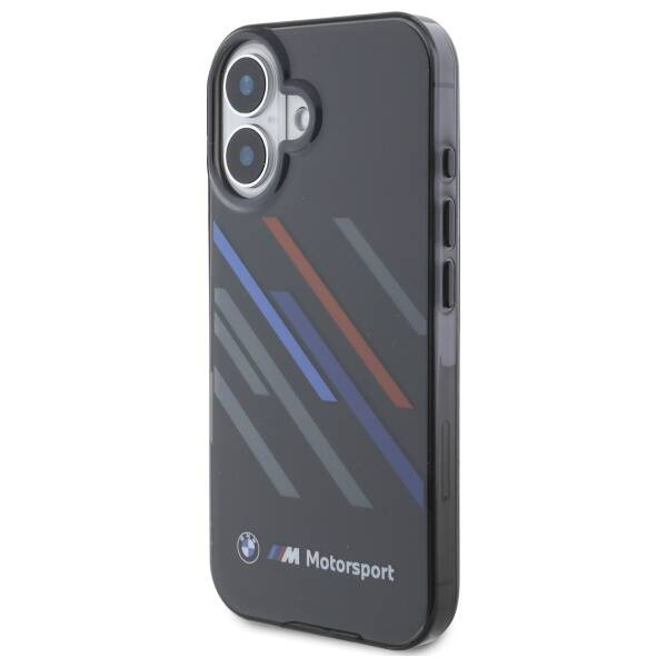 Etui BMW iPhone 16 6.1" czarny/black hardcase Motosport IML Random Stripes