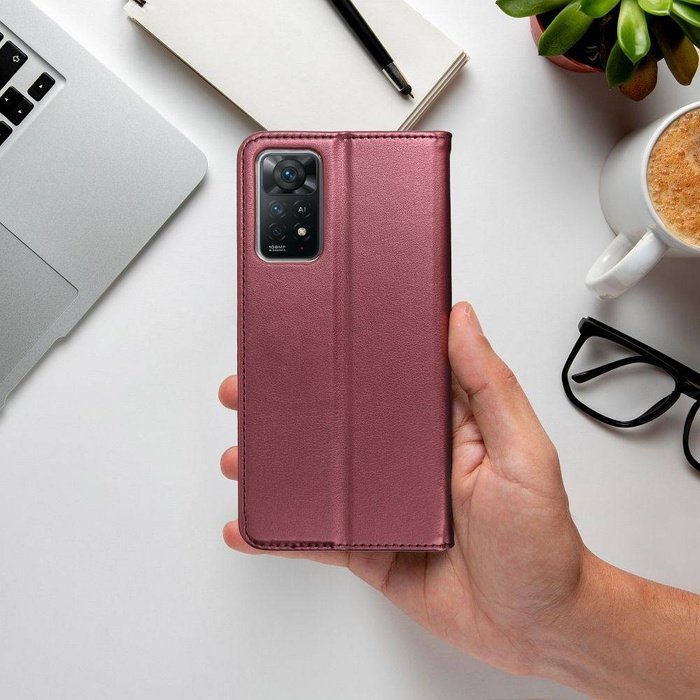 Etui Kabura Smart Magneto do XIAOMI REDMI NOTE 12S burgundowy Case