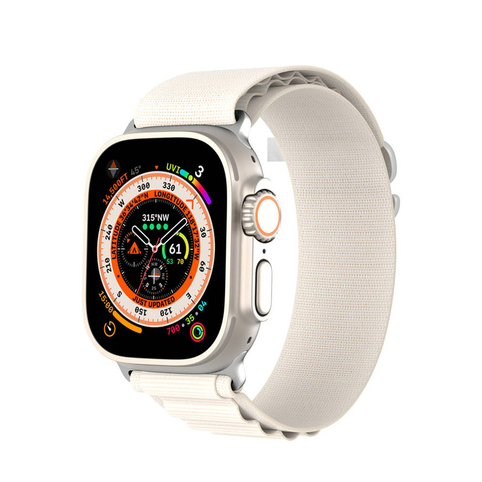 Sportowy pasek ze sprzączką do Apple Watch Ultra / 8 / 7 / 6 / SE / 5 / 4 / 3 / 2 / 1 (42, 44, 45, 49 mm) Dux Ducis Strap GS Version - biały