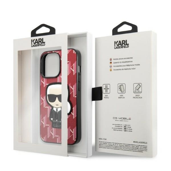 Etui Karl Lagerfeld Klhcp13xpmnikpi iPhone 13 Pro Max 6,7" Hardcase Czerwony/red Monogram Ikonik Patch Case