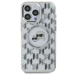 Etui Karl Lagerfeld iPhone 16 Pro Max 6.9" przezroczysty/transparent IML Monogram Karl&Choupette Head MagSafe